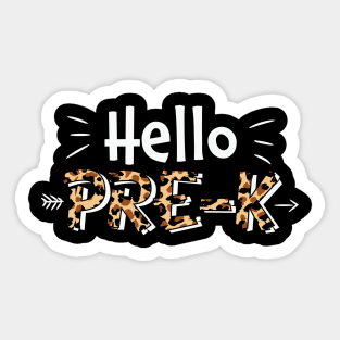 Hello Pre-K Back To School Leopard Print Matching Kindergarten Gift Sticker